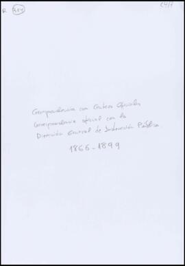 Correspondencia con Centros Oficiales: Dirección General de Instrucción Pública - Correspondencia...