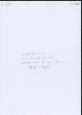 Correspondencia con constructores de aparatos: F.W.BREITHAUPT & SOHN - Alemania