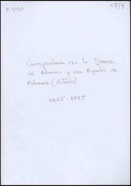 Correspondencia con la Dirección de Aduanas y con Agentes de Aduanas (Entrada)