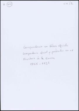 Correspondencia con Centros Oficiales: Ministerio de la Guerra - Correspondencia oficial y partic...